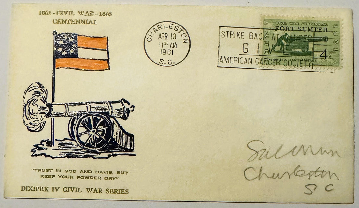 Vintage 1961 Civil War Centennial Series Keep Your Powder Dry Cover Stamped Envelope ✉️