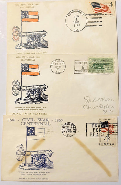 Vintage 1961 Civil War Centennial Series Keep Your Powder Dry Cover Stamped Envelope ✉️