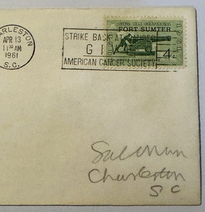 Vintage 1961 Civil War Centennial Series Keep Your Powder Dry Cover Stamped Envelope ✉️
