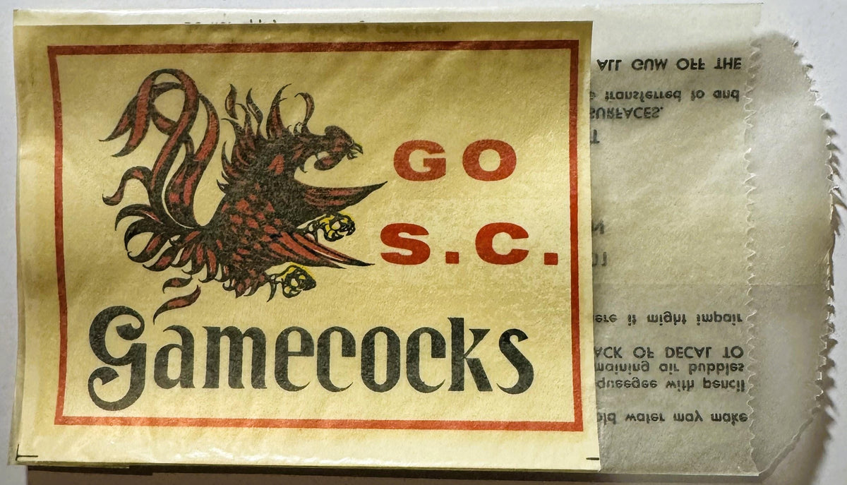 Vintage South Carolina Gamecocks Decal 🐓 1960s NOS Great Western Enterprises Water-Transfer Sticker