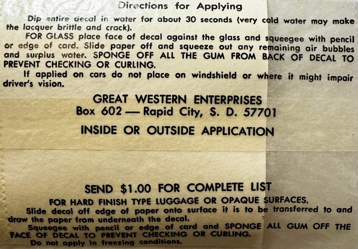 Vintage South Carolina Gamecocks Decal 🐓 1960s NOS Great Western Enterprises Water-Transfer Sticker
