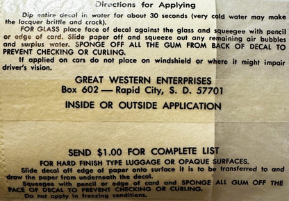 Vintage South Carolina Gamecocks Decal 🐓 1960s NOS Great Western Enterprises Water-Transfer Sticker