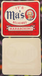 Vintage Ma's Maraschino Cherry Soda Label 1940s - 1950s Pennsylvania 🍒 Old Fashion Meadville PA Imitation Cherry Soda