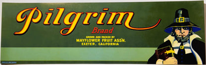 Vintage 1940s Pilgrim Crate Label – Mayflower Fruit Association, Exeter, California