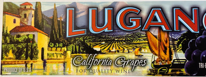 Vintage 1980s Lugano Grapes Crate Label 🍎 Fresno, CA, American Classic RIP 2021