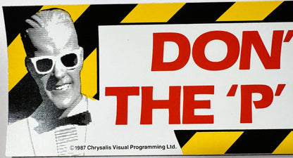 Vintage 1987 Max Headroom Coca-Cola Bumper Sticker "Don't Say the P Word" NOS Chrysalis Catch the Wave Cola Wars Ad 🥤