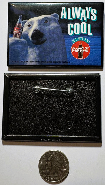 Vintage 1993 Coca Cola Polar Bear Pin NOS Advertising Mascot Enamel Badge 🥤