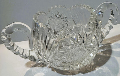 Antique American Brilliant Cut Glass Two-Handled Sugar Bowl ✨ Gilded Age 1876-1915
