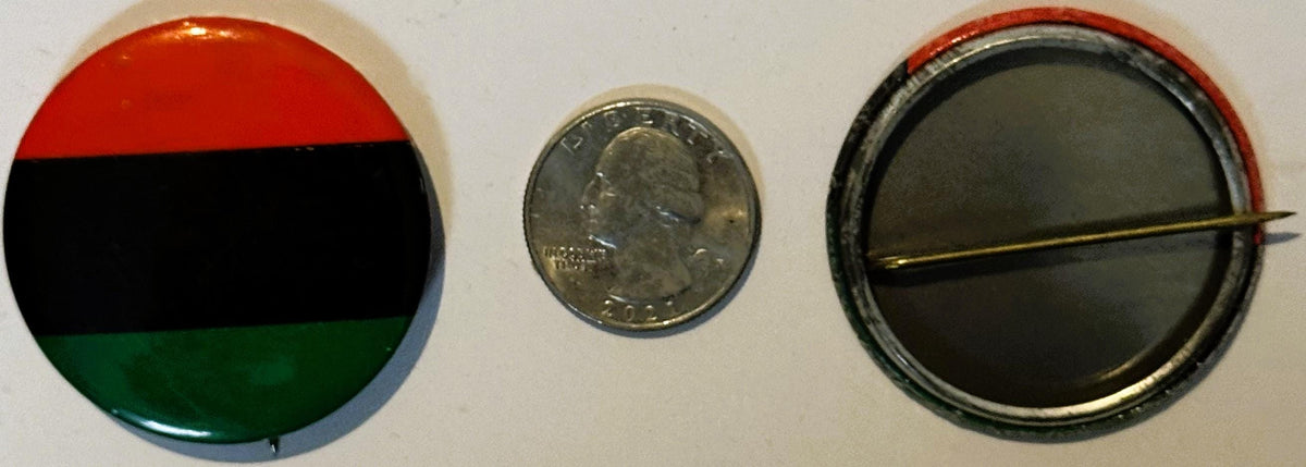 Vintage 1960s Malcolm X Pan‑African Flag Pinback Button 📌 NOS Civil Rights Era