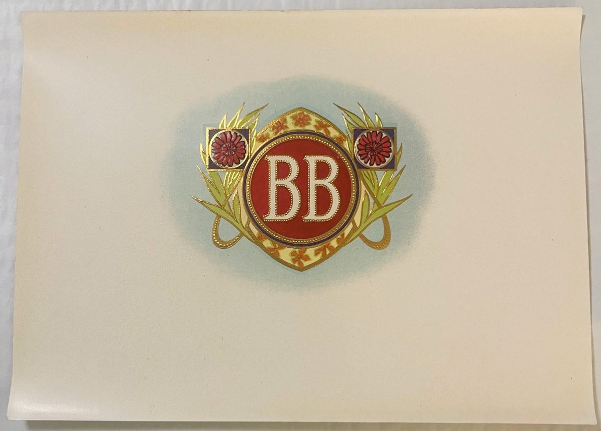 Antique 1900s Brown Brothers Gold Embossed Cigar Label – Detroit, Michigan 📜
