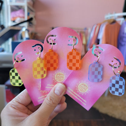 Checkered Charm Earrings