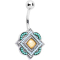 Yellow Gem Aqua Pink Baby Blue Orb Easter Sunday Belly Ring