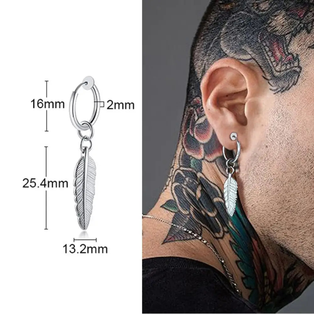 Earrings For Men Unisex Cuff For Pierced or Unpierced Ears.