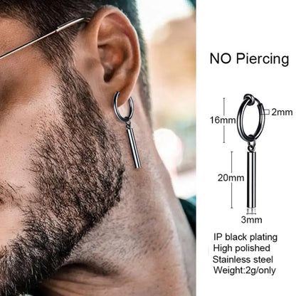 Earrings For Men Unisex Cuff For Pierced or Unpierced Ears.