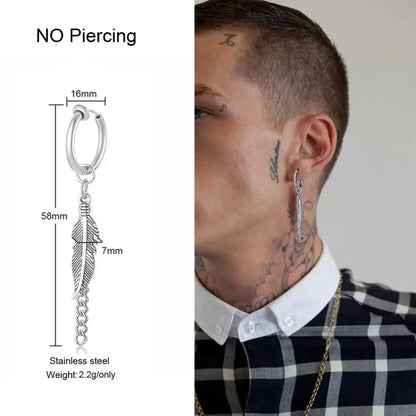 Earrings For Men Unisex Cuff For Pierced or Unpierced Ears.