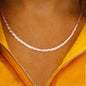 Italian Sterling Silver Braided Herringbone Necklace by Verona