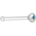 20G 1/4 Aurora Gem Stud Acrylic Nose Bone
