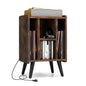 Vinyl Record Storage Turntable Stand with 4 Open Shelves