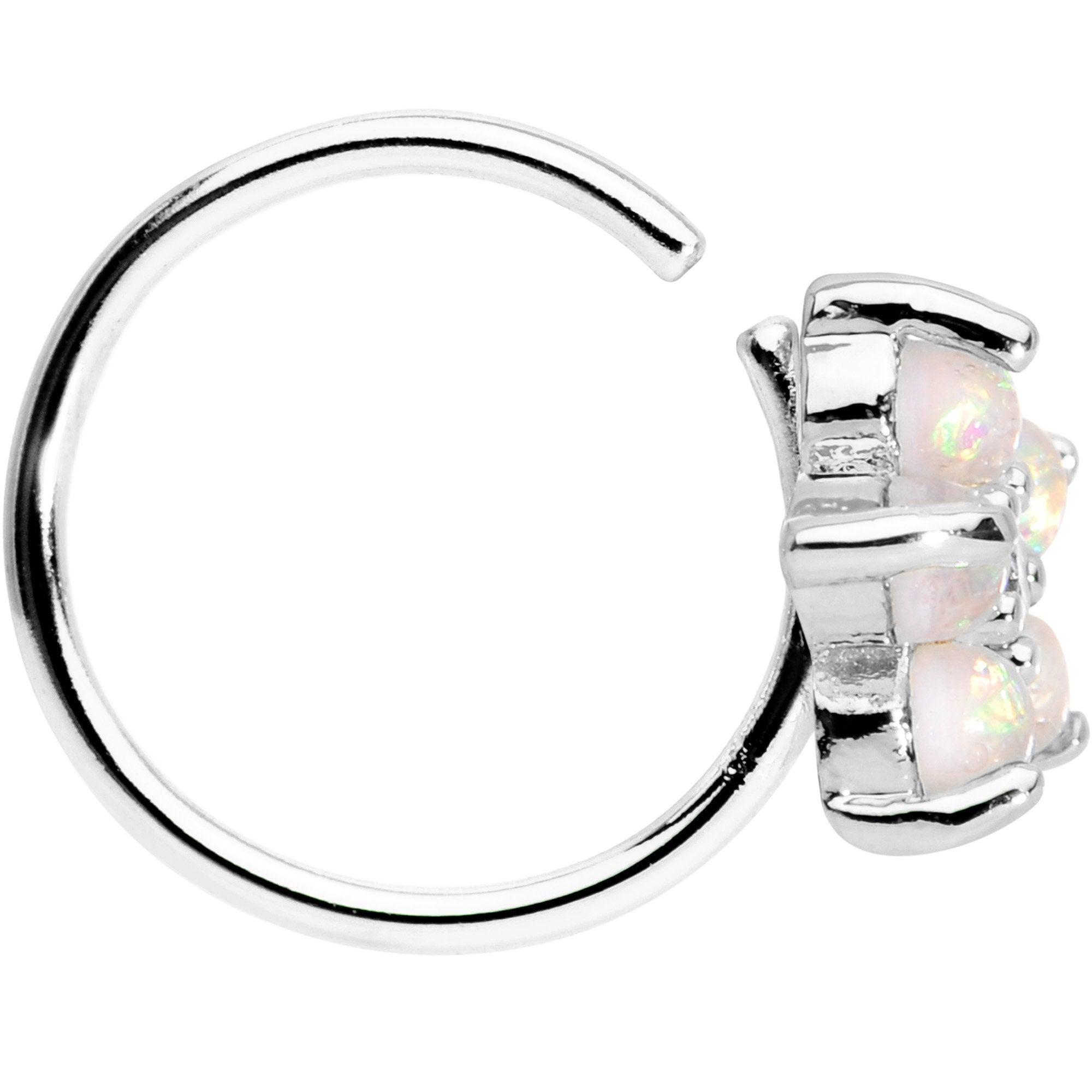 20G Clear CZ White Faux Opal Seamless Circular Ring