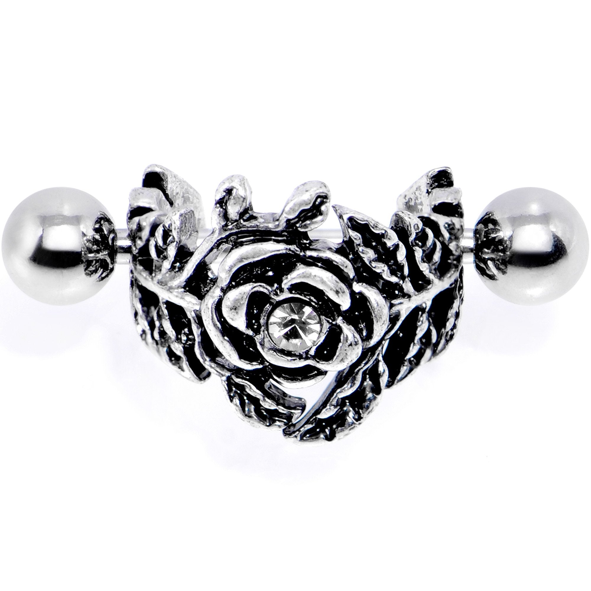 16G 1/2 Clear Gem Floral Wreath Cuff Cartilage Earring
