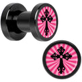 Pink Black Radiant Cross Black Anodized Screw Fit Plug Set 4G