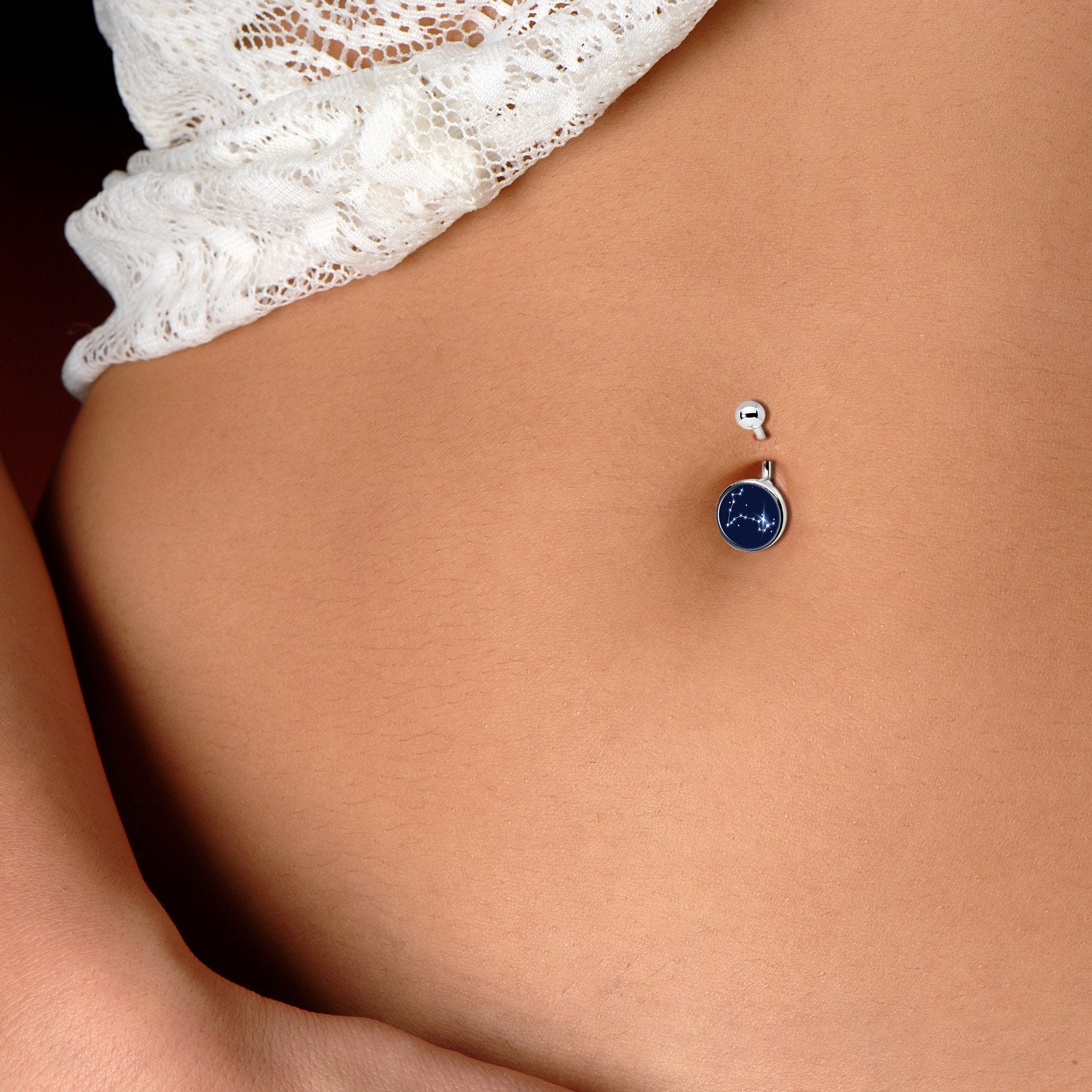 Zodiac Constellation Pisces Belly Ring
