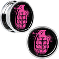 Pink Grenade Steel Screw Fit Plug Set 18mm