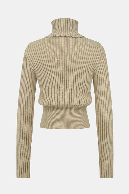 Knitted top women's solid color versatile