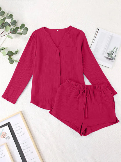 Ladies' summer pajamas made of pure cotton gauze