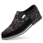 Large casual leather shoes with color blocked feet, all season men's leather shoes