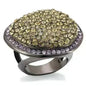LO1694 Chocolate Gold Brass Ring – Multi-Color Crystal Statement Piece