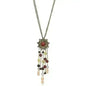 Antique Copper Onyx Pendant | Brass Chain with Garnet Stone - Femstylo