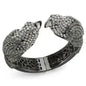LO4333 Ruthenium Brass Bangle – Multi-Color Crystal Statement Piece