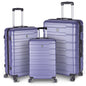 Luggage Suitcase 3 Piece Sets Hardside Carry-on luggage with Spinner Wheels 20"/24"/28" Lavender purple + ABS