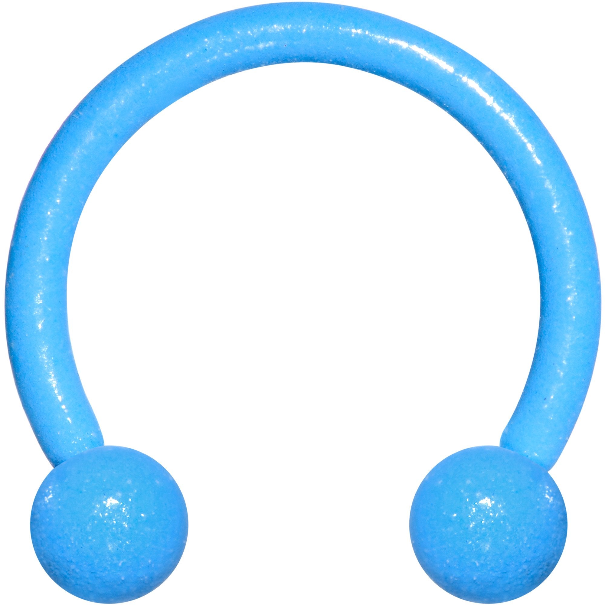 16G 3/8 Blue Glow In The Dark Effect Horseshoe Curved Barbell