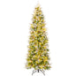 6/7.5/9 Feet Pre-Lit Artificial Christmas Tree Snow Flocked Hinged
