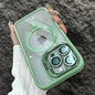 Magnetic Shockproof Transparent Phone Case with Stand | Glass Lens Protection for iPhone 11-16 Series