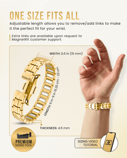 EllipseMAX Magnetic Bracelet for Men (Gold)