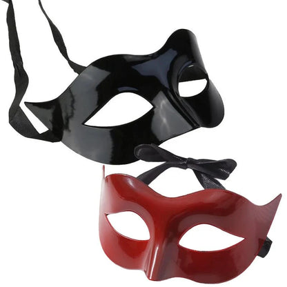 Masquerade Half Face Mask | Elegant Black & White Retro Design