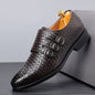 Men's three button buckle Mengke shoe cover, men's shoes, polished British style leather shoes, men's shoes