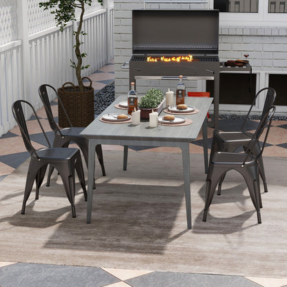 Metal Dining Chairs Set of 4 with Removable Backrest for Dining Room Restaurant Living Room