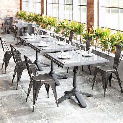 Metal Dining Chairs Set of 4 with Removable Backrest for Dining Room Restaurant Living Room