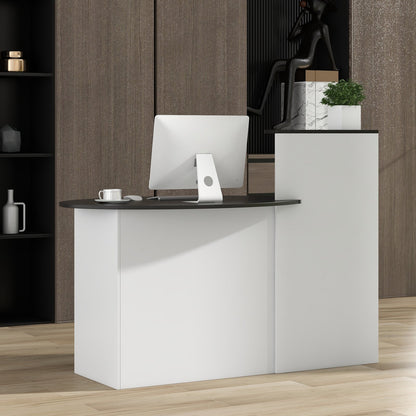 Modern Reception Desk Front Counter Desk with Oval Tabletop