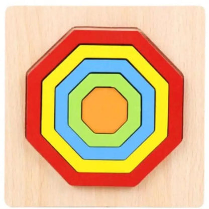 Montessori Cartoon Animal Educational Wooden Beaded Geometry  Digital Clock Puzzles Matching Clock Toy For Children