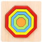 Montessori Cartoon Animal Educational Wooden Beaded Geometry  Digital Clock Puzzles Matching Clock Toy For Children