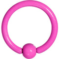 16G 5/16 Pink Acrylic Over Steel Captive Ring