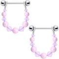 Perfectly Pink Dangle Nipple Ring Set Created with Crystals