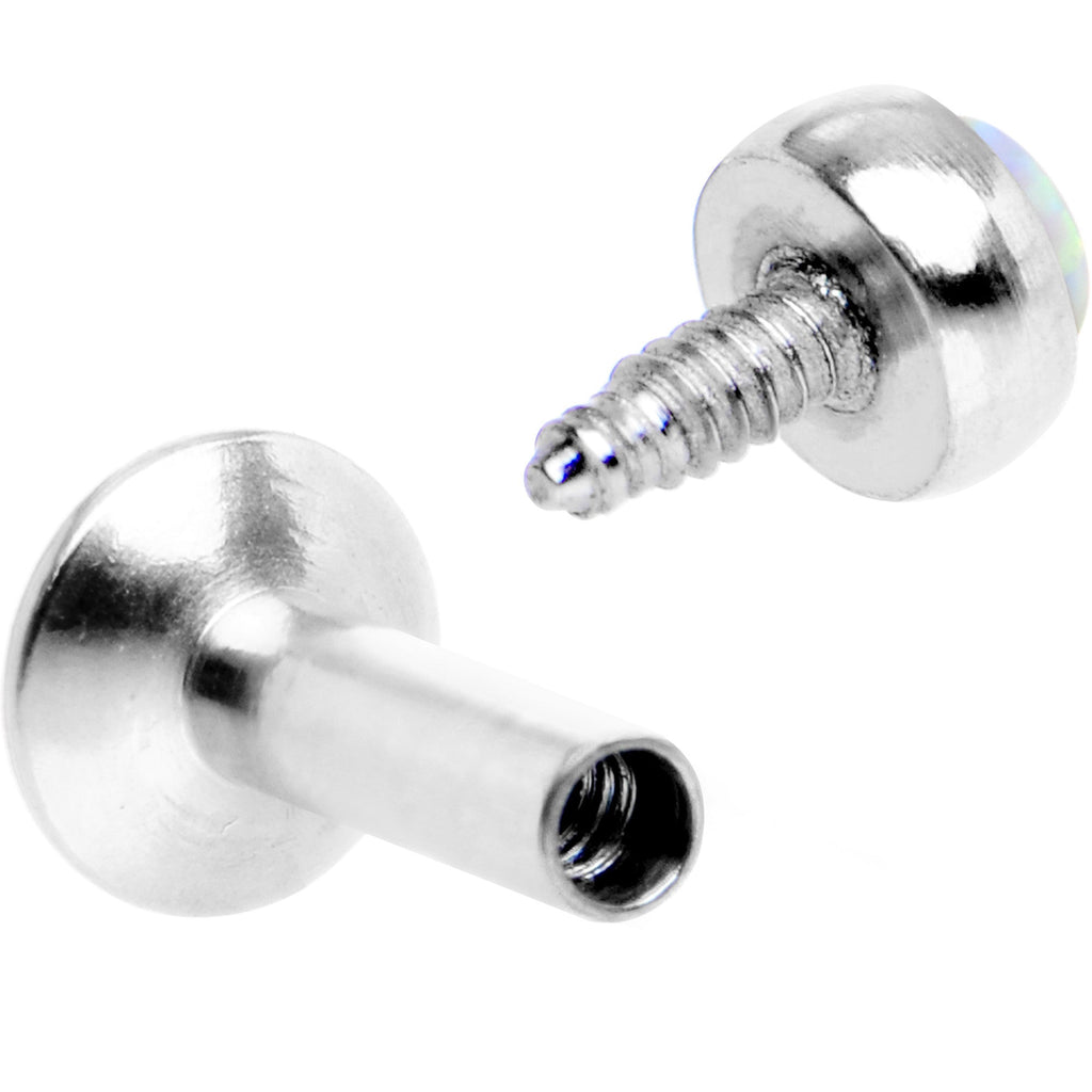 3/16 White Synthetic Opal Internally Threaded Daith Cartilage Tragus