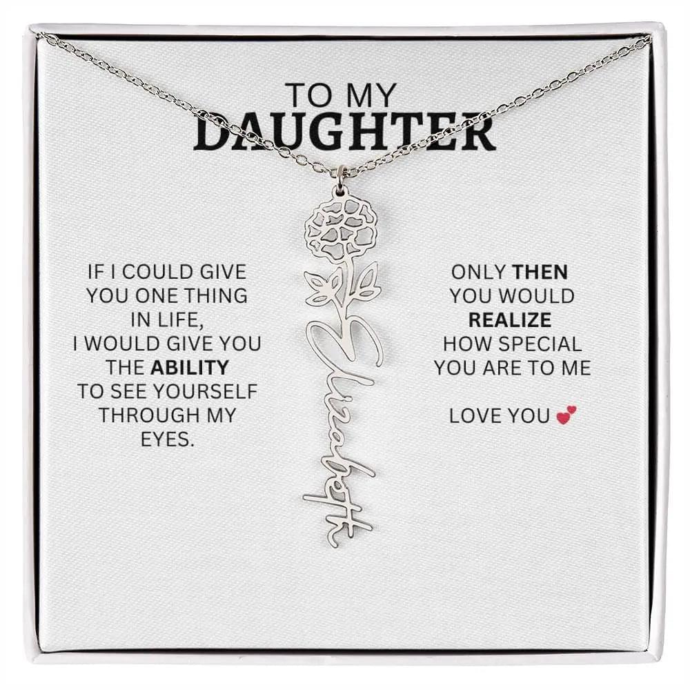 Necklace for Daughter | I Love You - Birth Necklace