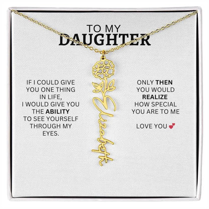 Necklace for Daughter | I Love You - Birth Necklace